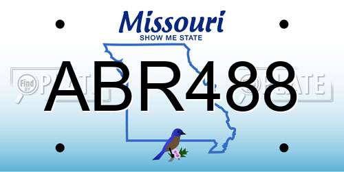 ABR488 Missouri License Plate