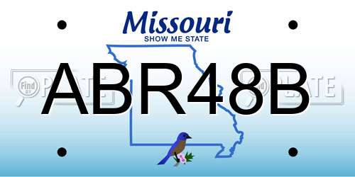 ABR48B Missouri License Plate