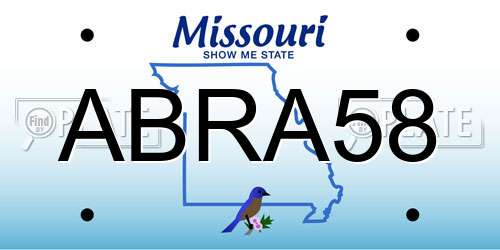 ABRA58 Missouri License Plate