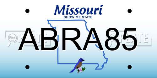 ABRA85 Missouri License Plate