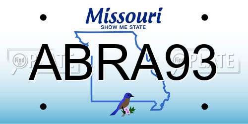 ABRA93 Missouri License Plate