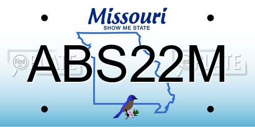 ABS22M Missouri License Plate