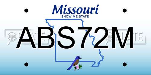 ABS72M Missouri License Plate