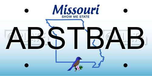ABSTBAB Missouri License Plate