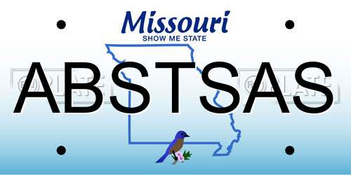 ABSTSAS Missouri License Plate