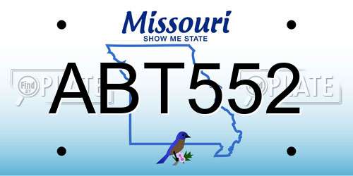 ABT552 Missouri License Plate