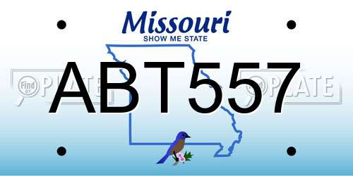 ABT557 Missouri License Plate