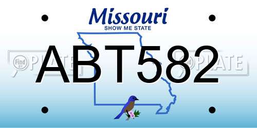 ABT582 Missouri License Plate