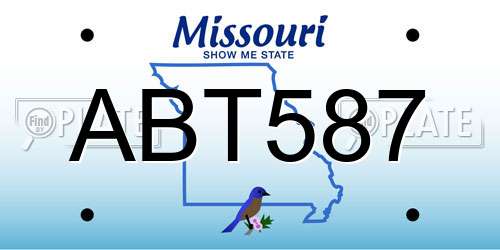 ABT587 Missouri License Plate