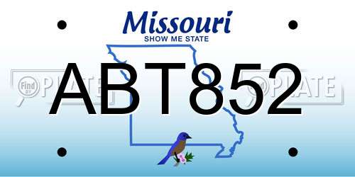 ABT852 Missouri License Plate