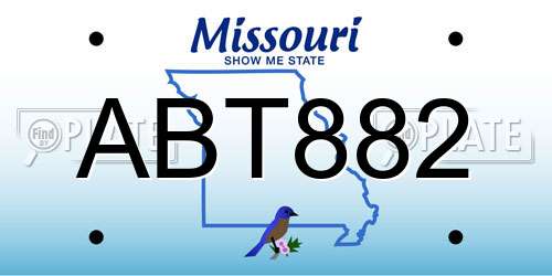 ABT882 Missouri License Plate