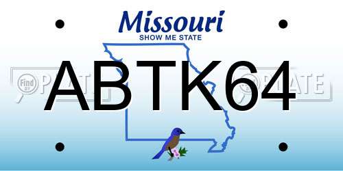 ABTK64 Missouri License Plate