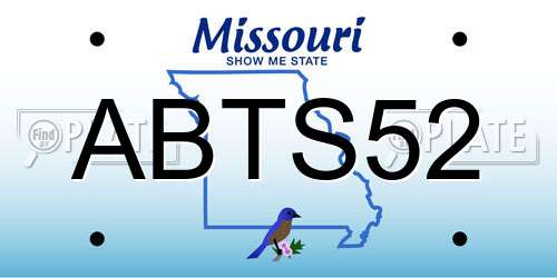 ABTS52 Missouri License Plate