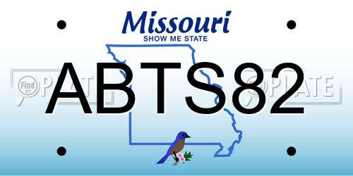 ABTS82 Missouri License Plate