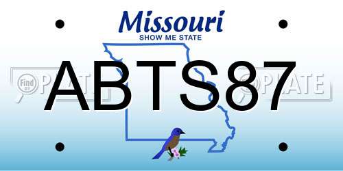 ABTS87 Missouri License Plate