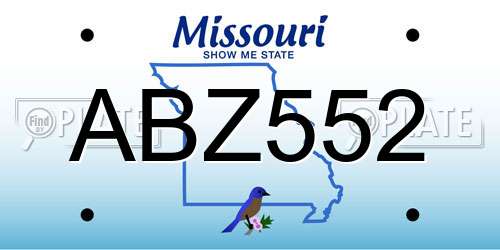 ABZ552 Missouri License Plate