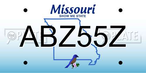 ABZ55Z Missouri License Plate