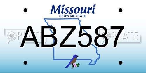 ABZ587 Missouri License Plate