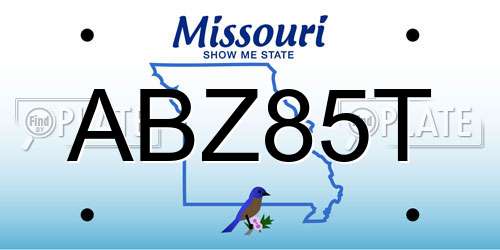 ABZ85T Missouri License Plate