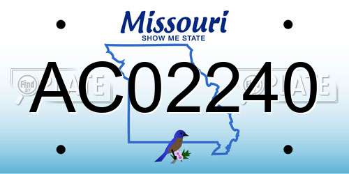AC02240 Missouri License Plate
