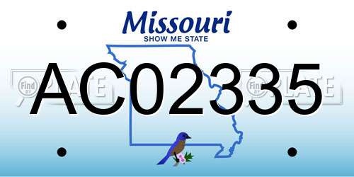 AC02335 Missouri License Plate