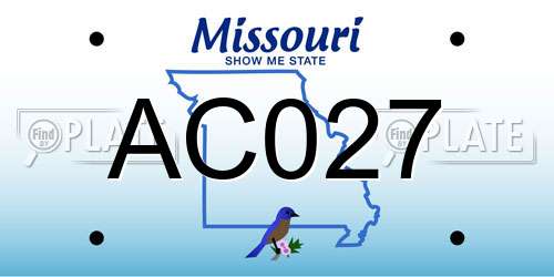 AC027 Missouri License Plate