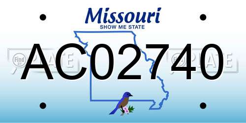 AC02740 Missouri License Plate