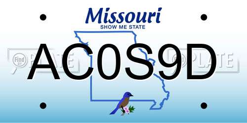 AC0S9D Missouri License Plate