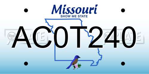 AC0T240 Missouri License Plate