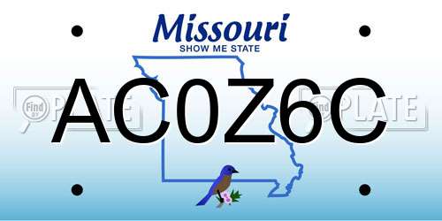 AC0Z6C Missouri License Plate