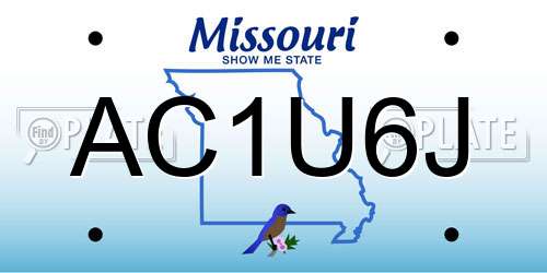AC1U6J Missouri License Plate