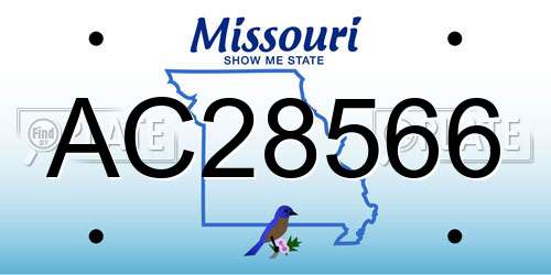 AC28566 Missouri License Plate