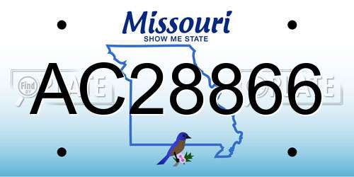 AC28866 Missouri License Plate