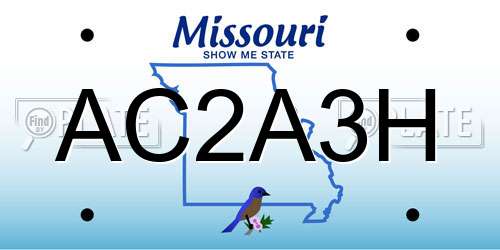 AC2A3H Missouri License Plate