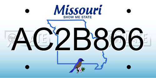 AC2B866 Missouri License Plate