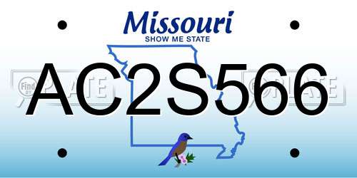 AC2S566 Missouri License Plate