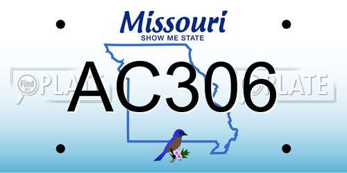 AC306 Missouri License Plate