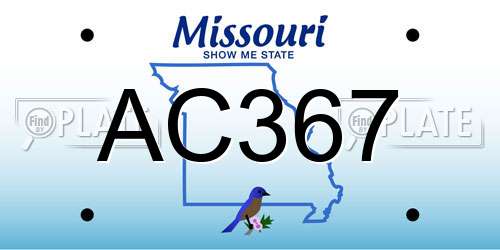 AC367 Missouri License Plate