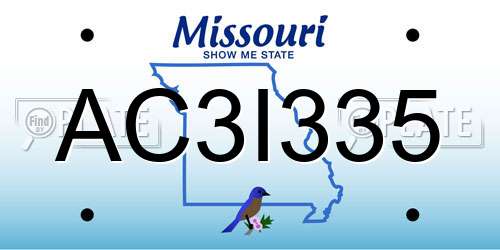 AC3I335 Missouri License Plate
