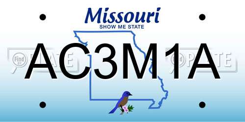AC3M1A Missouri License Plate