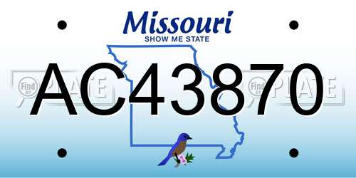 AC43870 Missouri License Plate