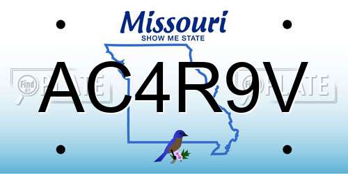 AC4R9V Missouri License Plate