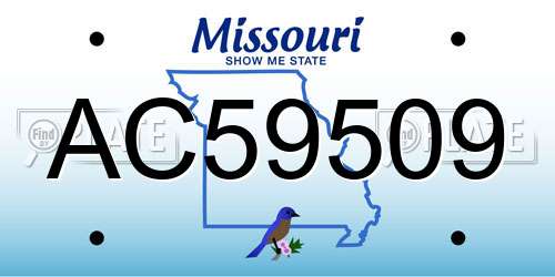 AC59509 Missouri License Plate