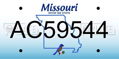 AC59544 Missouri License Plate