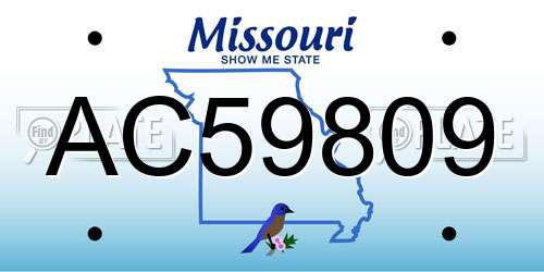 AC59809 Missouri License Plate