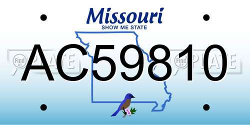 AC59810 Missouri License Plate