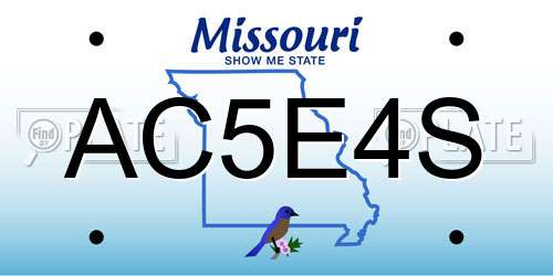 AC5E4S Missouri License Plate