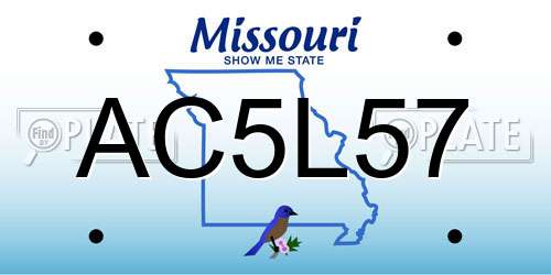 AC5L57 Missouri License Plate