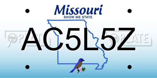 AC5L5Z Missouri License Plate