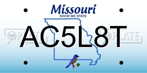 AC5L8T Missouri License Plate